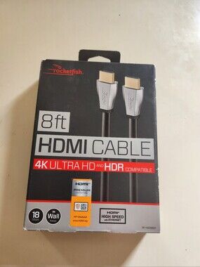8ft Black HDMI Cable - 4K Ultra HD & HDR